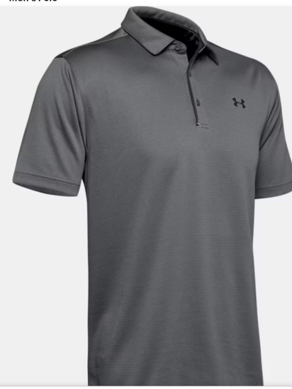 NWT Under Armour Men's Graphite/Black Polo with Black Logo Size Small
